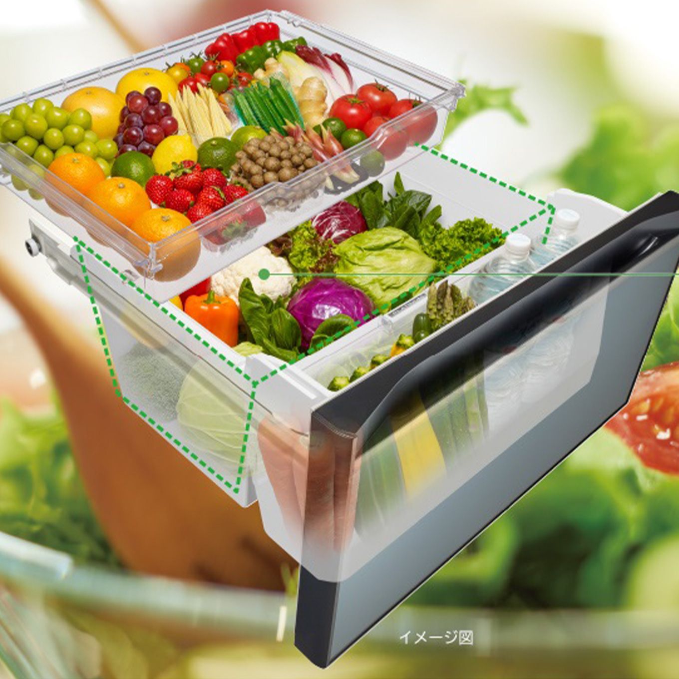 グリーン住宅ポイント冷蔵庫 HWタイプ R-HW48R(6ドア/フレンチドアタイプ/478L)イメージ