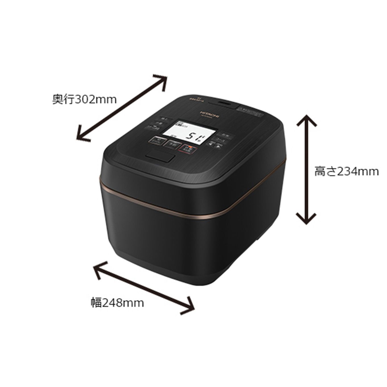 グリーン住宅ポイント炊飯器 圧力&スチーム ふっくら御膳 漆黒(5.5合/圧力IH)イメージ