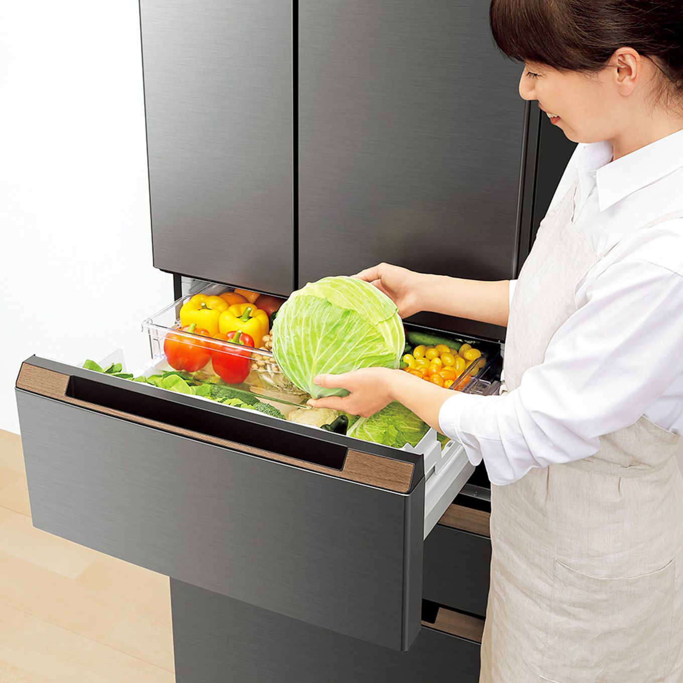 グリーン住宅ポイント5ドア冷蔵庫 プラズマクラスター冷蔵庫 SJ-MW46H(457L/どっちもドア)イメージ