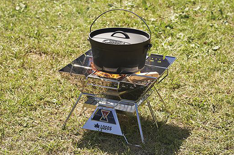 オプションパーツをフル装備!
たき火&鍋料理&BBQが楽しめる