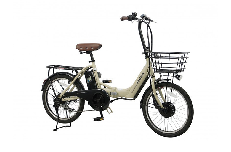 折りたたみながら両立スタンド採用
電動アシスト付き!