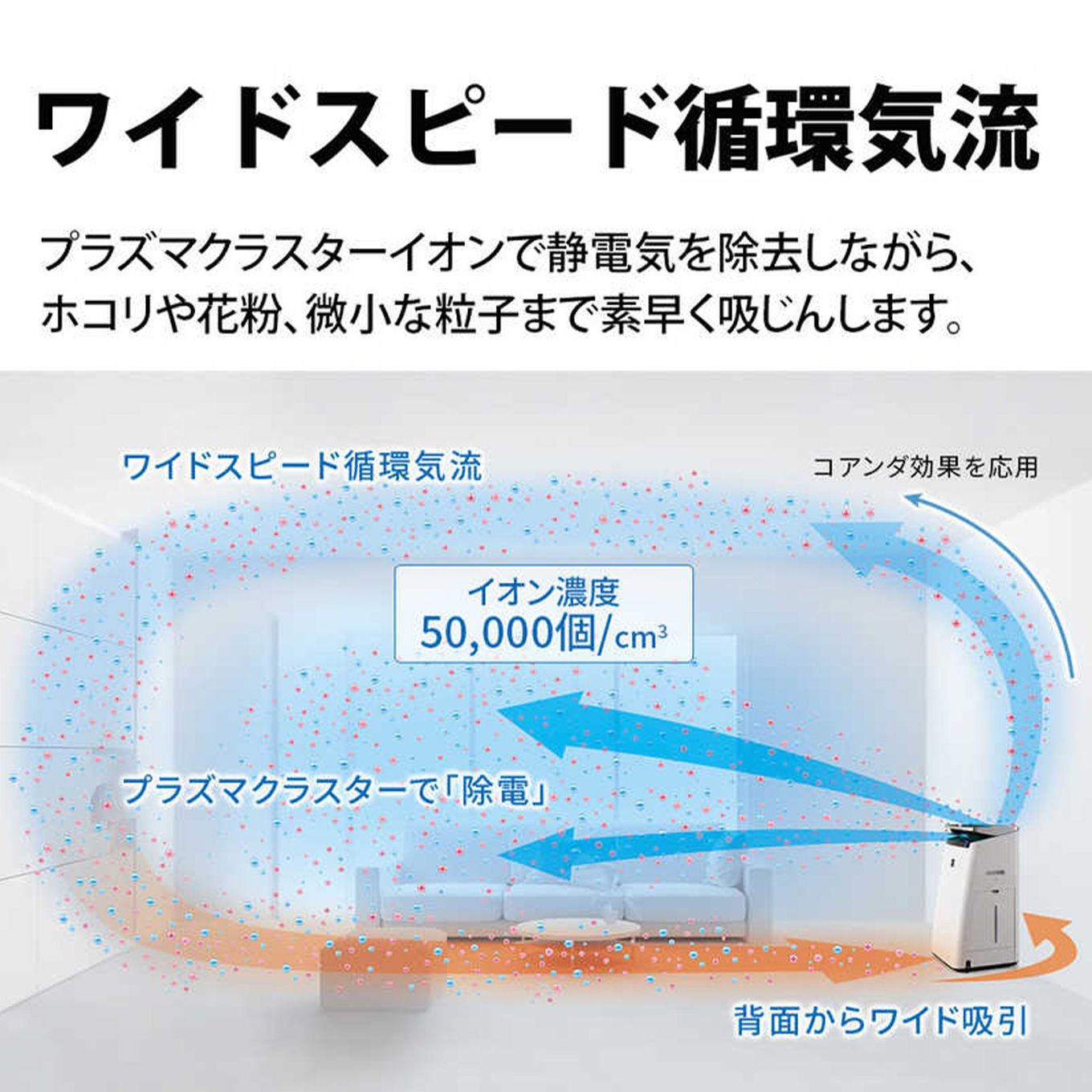 グリーン住宅ポイントプラズマクラスター搭載 加湿空気清浄機 KI-NP100(適用畳数:46畳)イメージ
