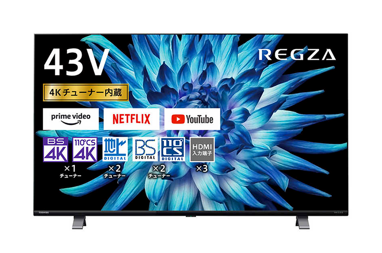 ネット動画も録画も美しく楽しむための
シンプル4K液晶レグザ