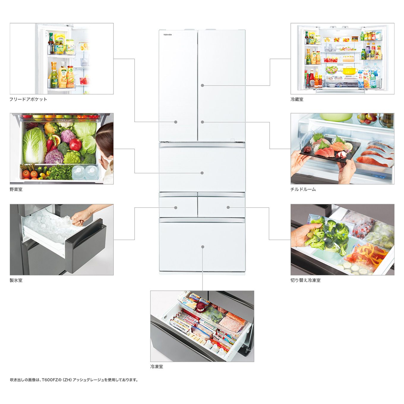 グリーン住宅ポイント6ドア冷蔵庫 VEGETA FZシリーズ(フレンチドアタイプ/461L)イメージ