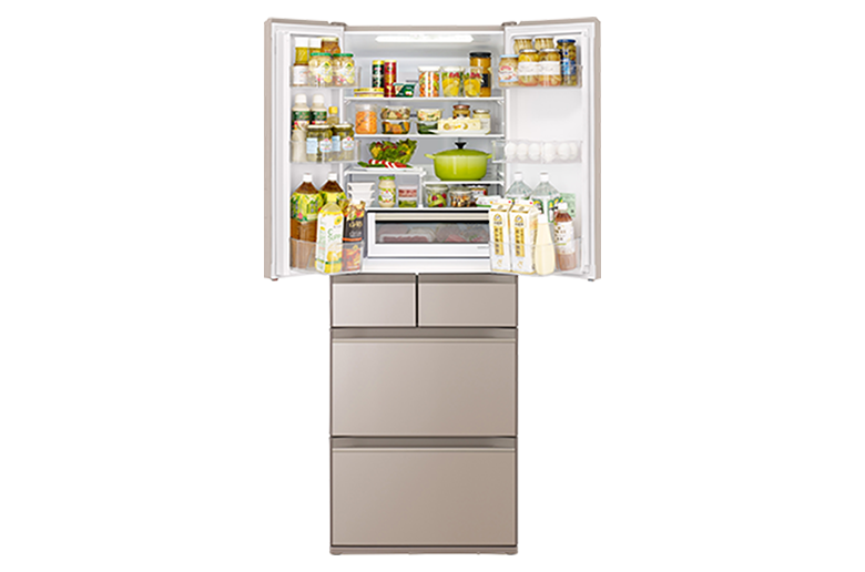 奥行スリム約65cm
まるごとチルド、新鮮スリープ野菜室を搭載