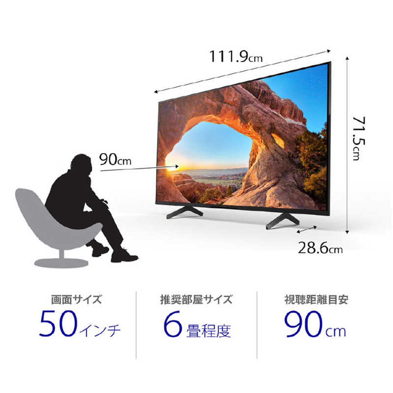 グリーン住宅ポイント4K対応液晶テレビ BRAVIA 50V型 KJ-50X85Jイメージ