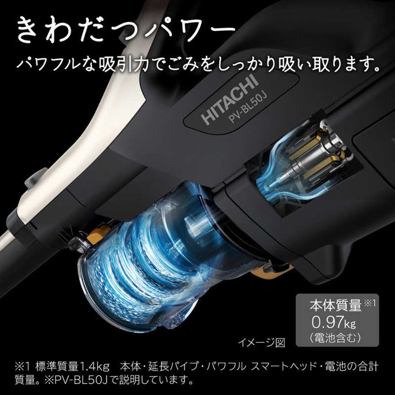 グリーン住宅ポイントスティック型掃除機 パワかるスティック PV-BL50Jイメージ