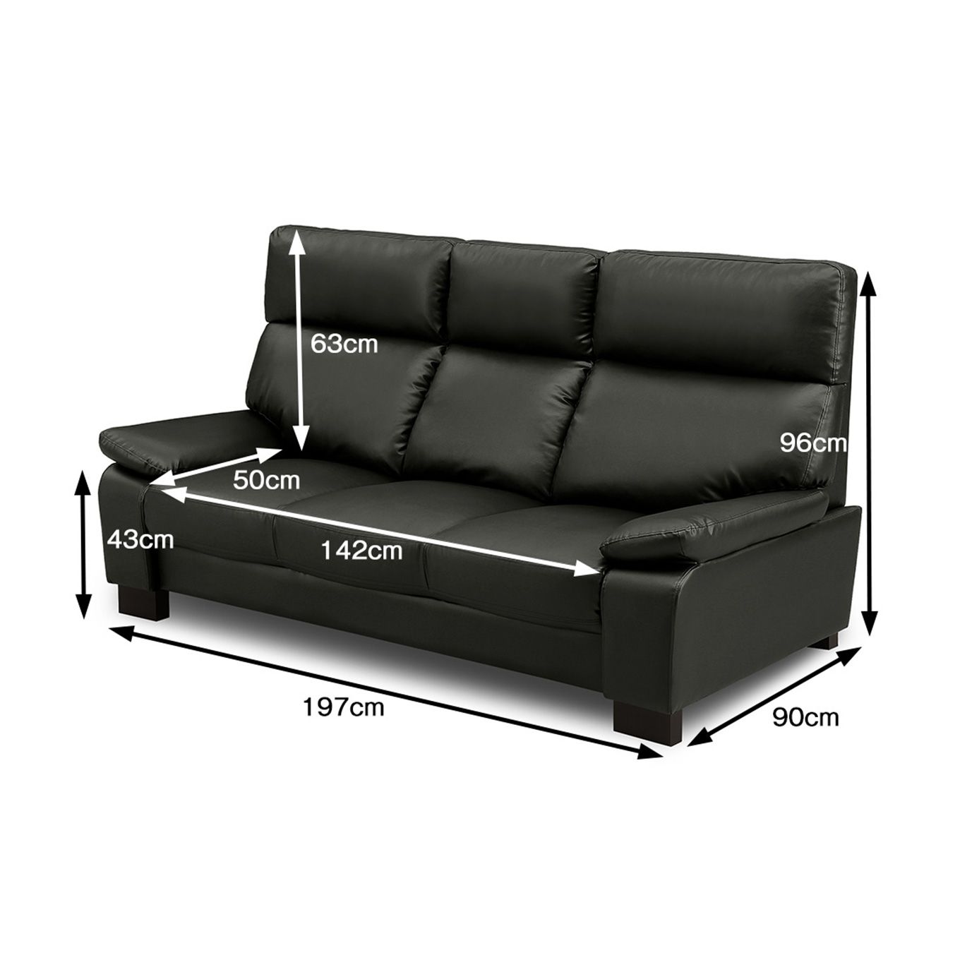 グリーン住宅ポイントハイバックな背もたれ 3人掛けソファ(設置・組立て付き)イメージ