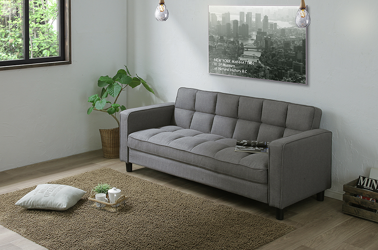 ポップなデザインで部屋を明るく!
柔らかめの座り心地が特徴