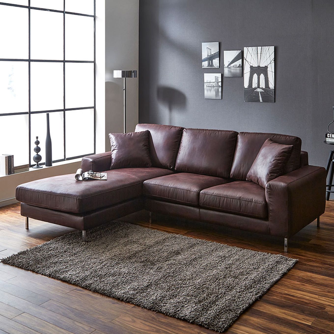 グリーン住宅ポイントヴィンテージ感漂う 右カウチソファ(設置・組立て付き)イメージ