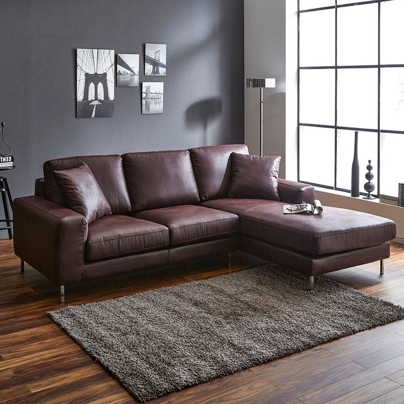 グリーン住宅ポイントヴィンテージ感漂う 左カウチソファ(設置・組立て付き)イメージ