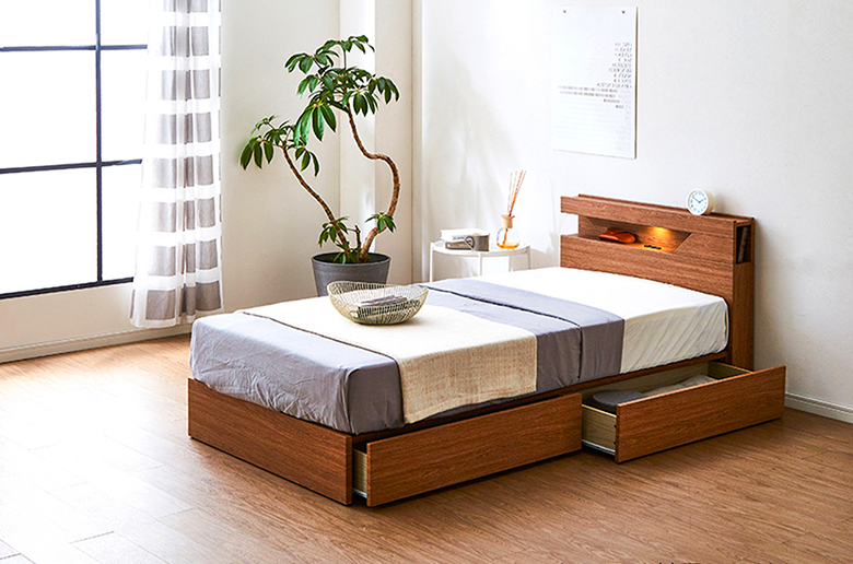 洗練されたデザインと機能性
2杯の引き出しでスペースを有効活用