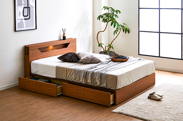 洗練されたデザインと機能性
2杯の引き出しでスペースを有効活用