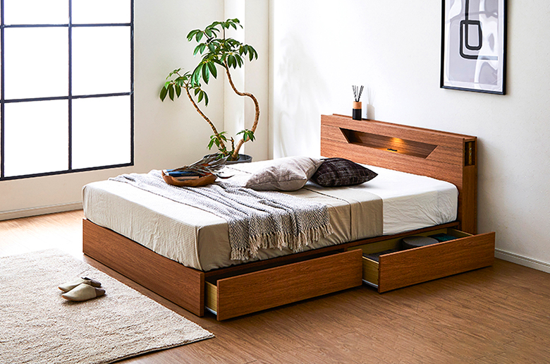 洗練されたデザインと機能性
2杯の引き出しでスペースを有効活用