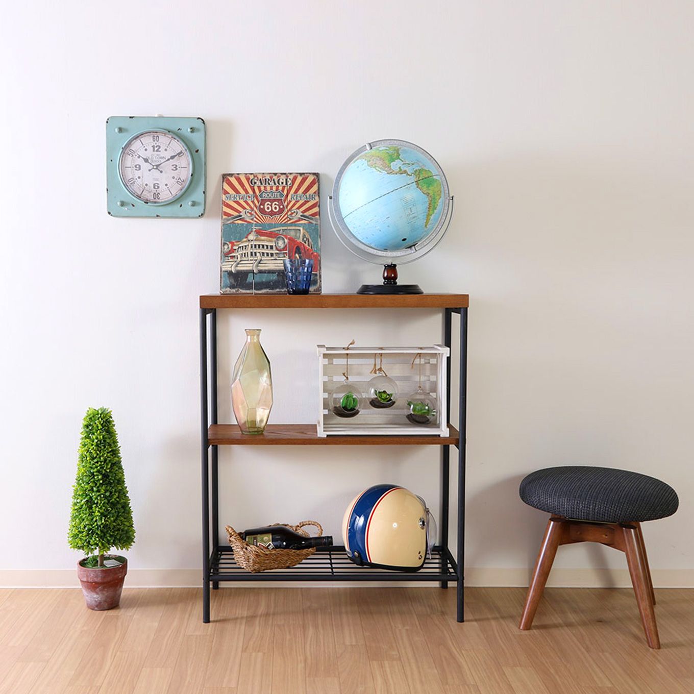 グリーン住宅ポイント木板棚 3段シェルフイメージ