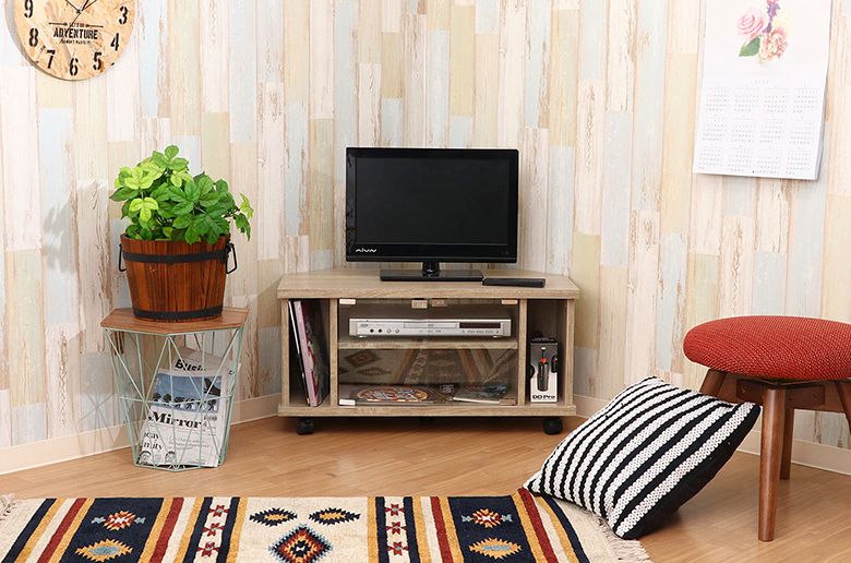 お部屋の角を有効活用
コーナータイプのテレビボード
