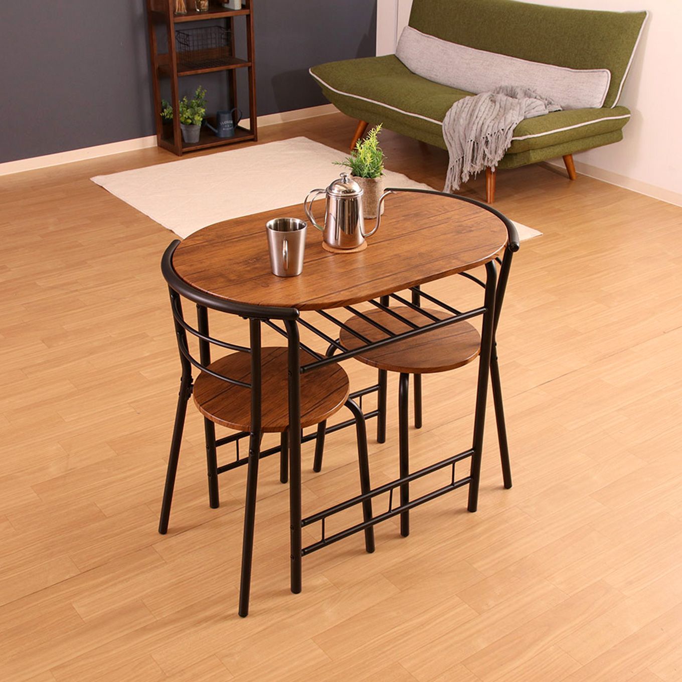 グリーン住宅ポイントウッド調テイスト ダイニング3点セットイメージ