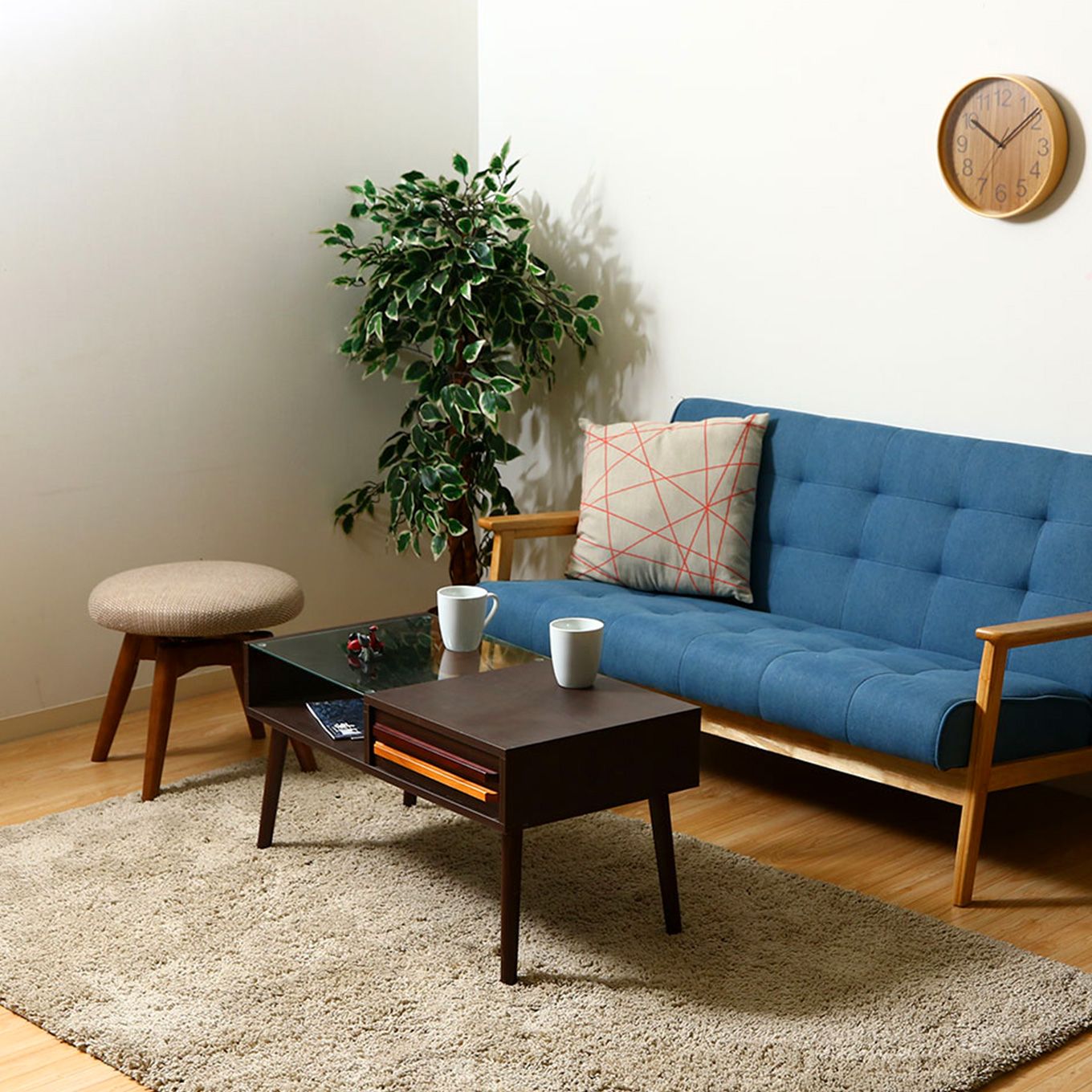 グリーン住宅ポイントガラス天板付き リビングテーブルイメージ