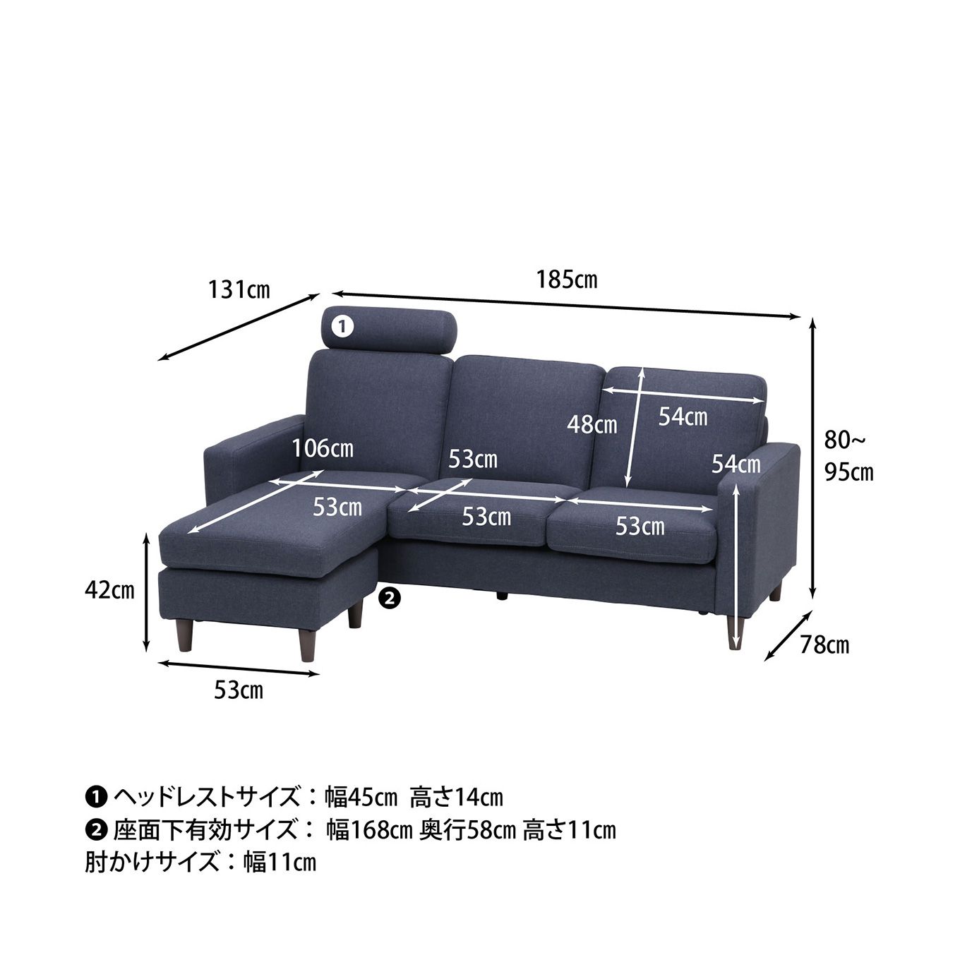 グリーン住宅ポイントヘッドレスト付 カウチソファイメージ
