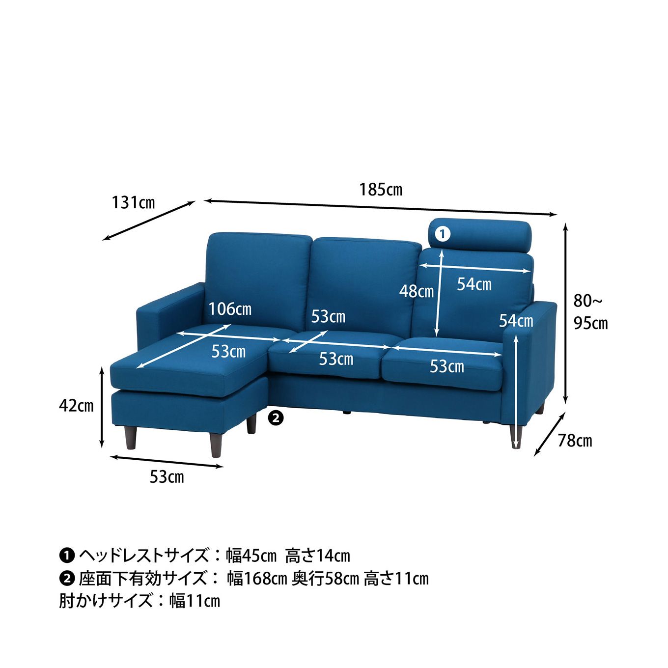グリーン住宅ポイントヘッドレスト付 カウチソファイメージ