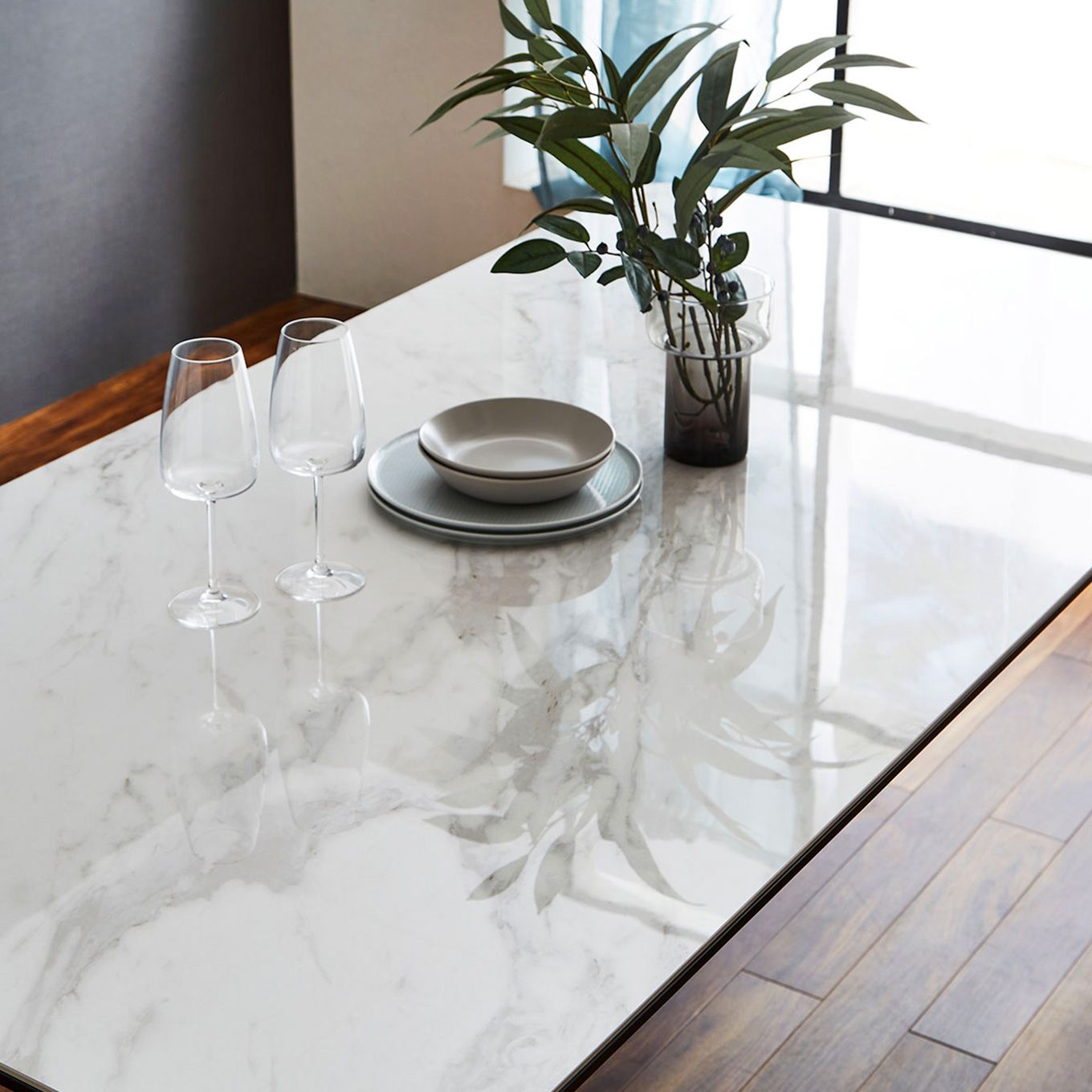 グリーン住宅ポイント耐久性 耐熱性 セラミック ダイニング5点セット 幅150(設置・組立て付き)イメージ