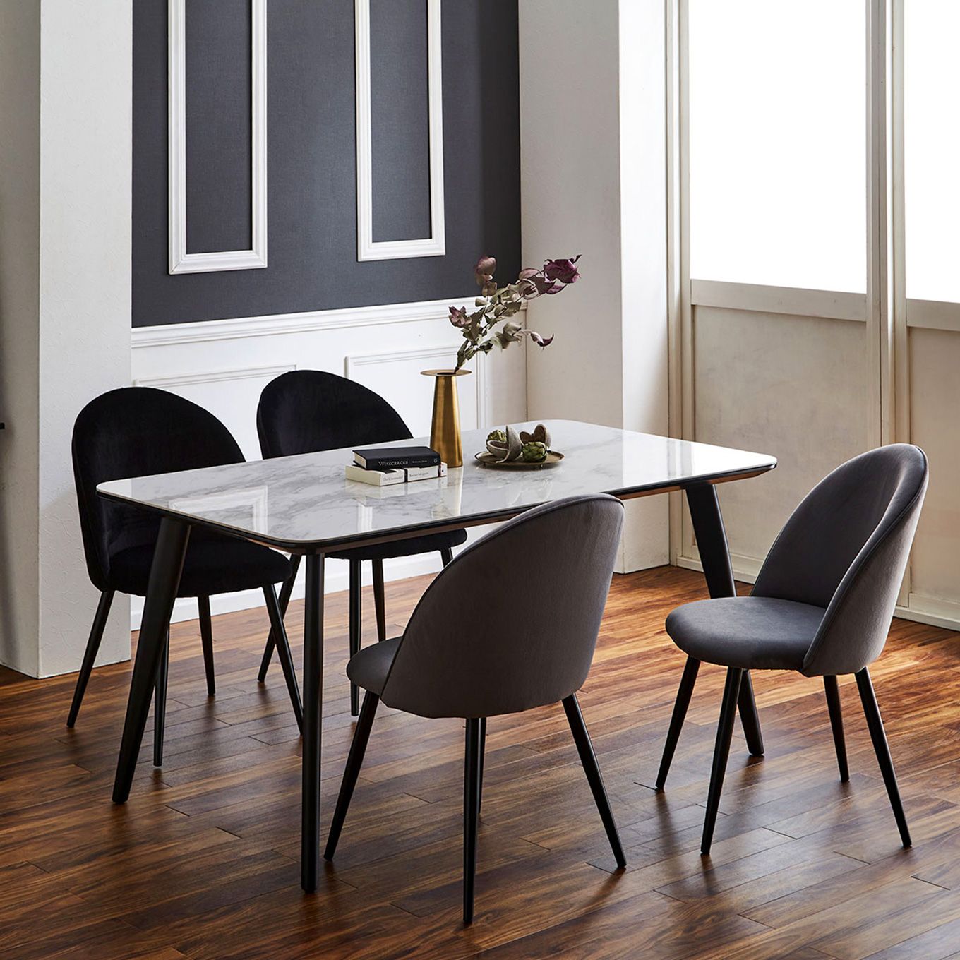 グリーン住宅ポイント耐久性 耐熱性 セラミック ダイニング5点セット 幅150(設置・組立て付き)イメージ