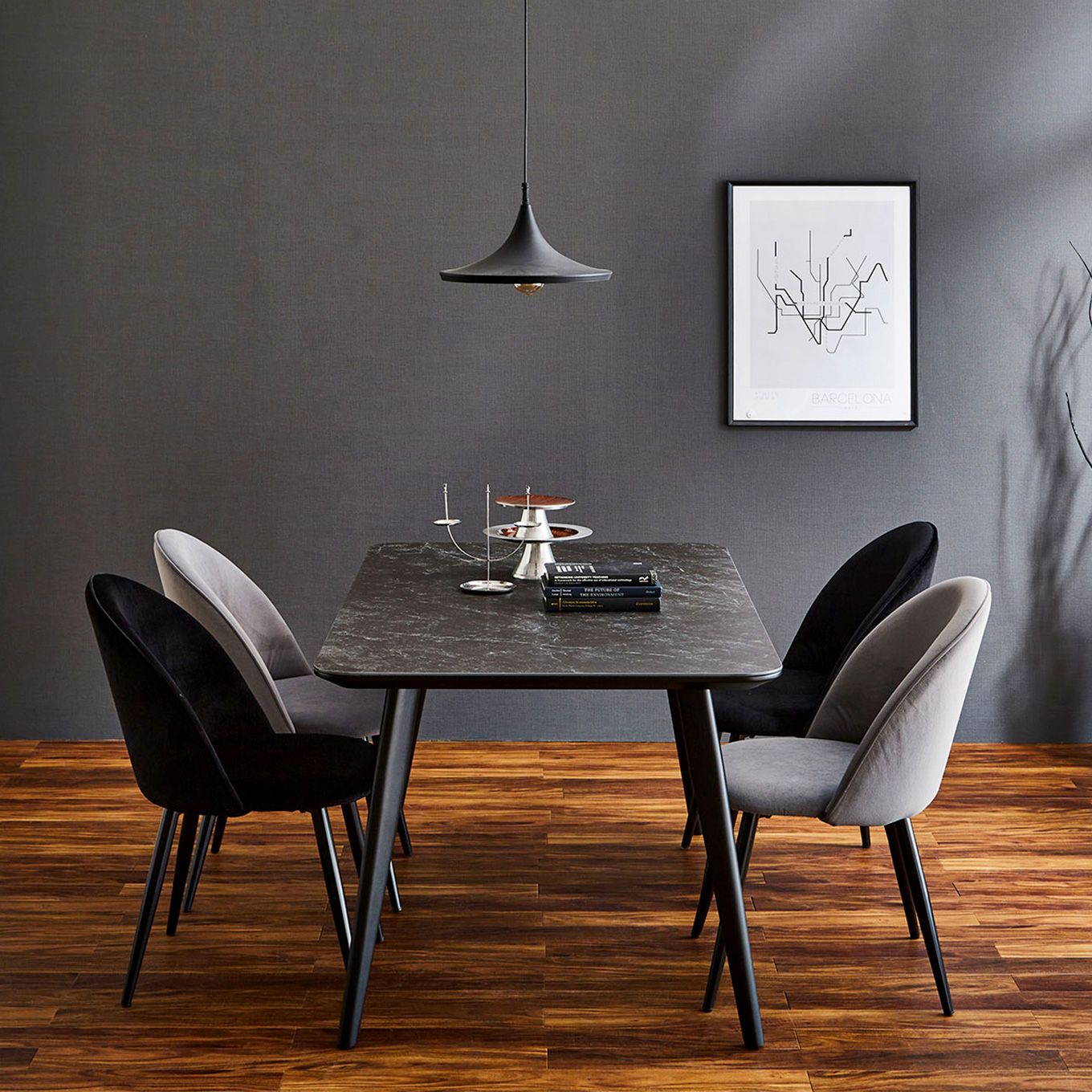 グリーン住宅ポイント耐久性 耐熱性 セラミック ダイニング5点セット 幅150(設置・組立て付き)イメージ