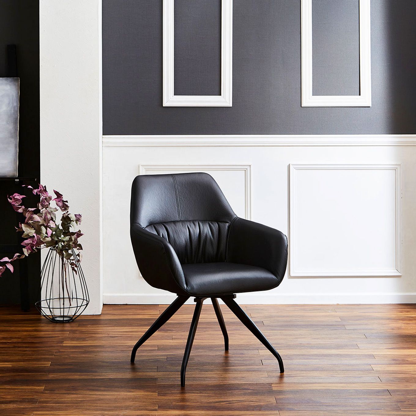 グリーン住宅ポイント肘付き 回転式 チェア PUレザー(設置・組立て付き)イメージ