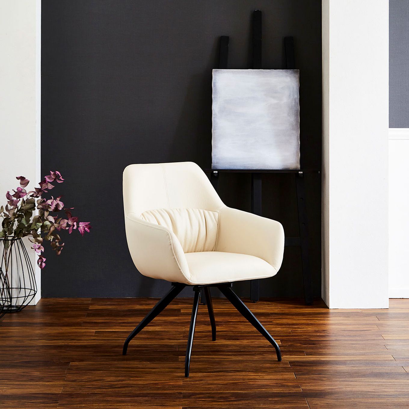 グリーン住宅ポイント肘付き 回転式 チェア PUレザー(設置・組立て付き)イメージ