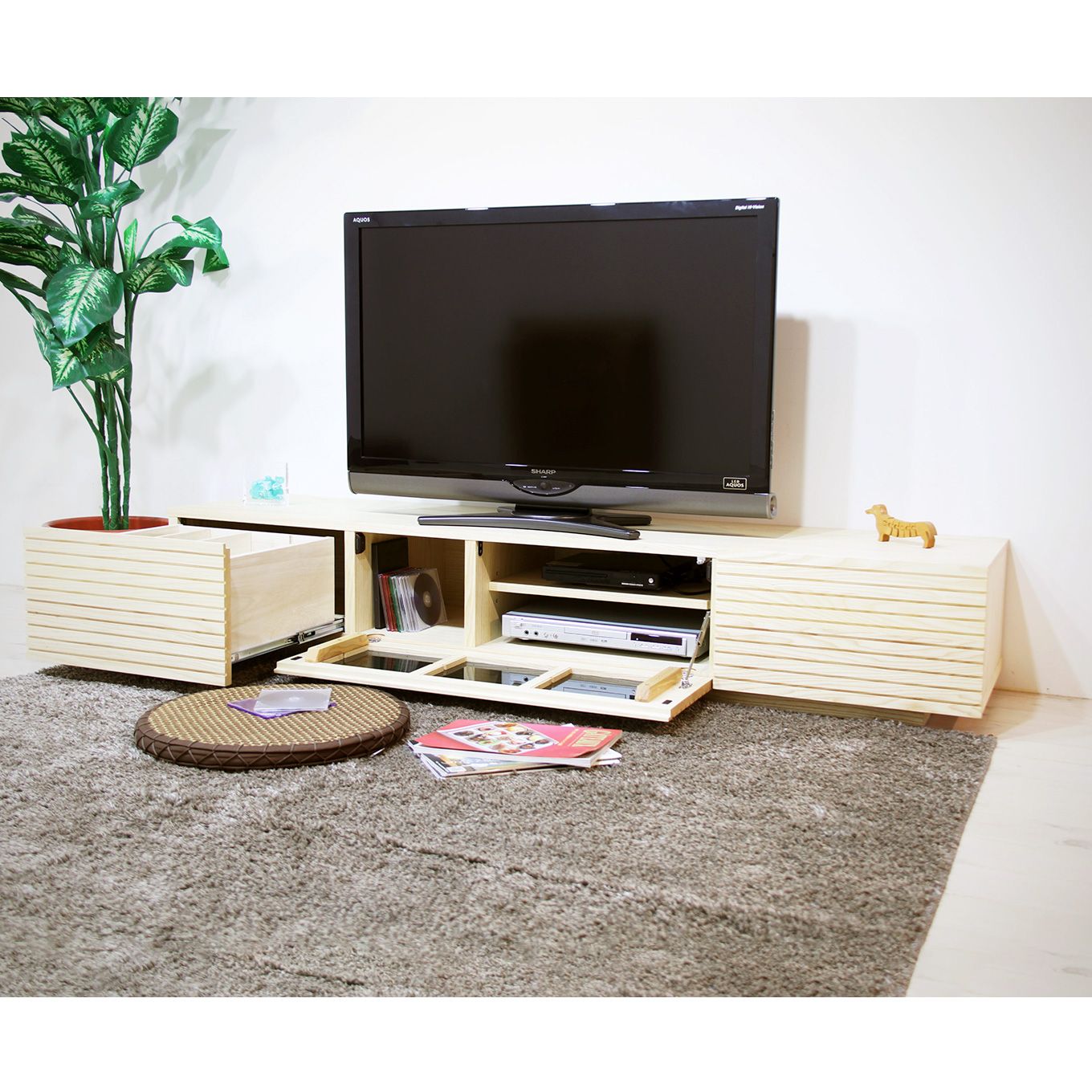 グリーン住宅ポイント無垢材 テレビボード 風雅 ローボード 幅1800(設置付き)イメージ