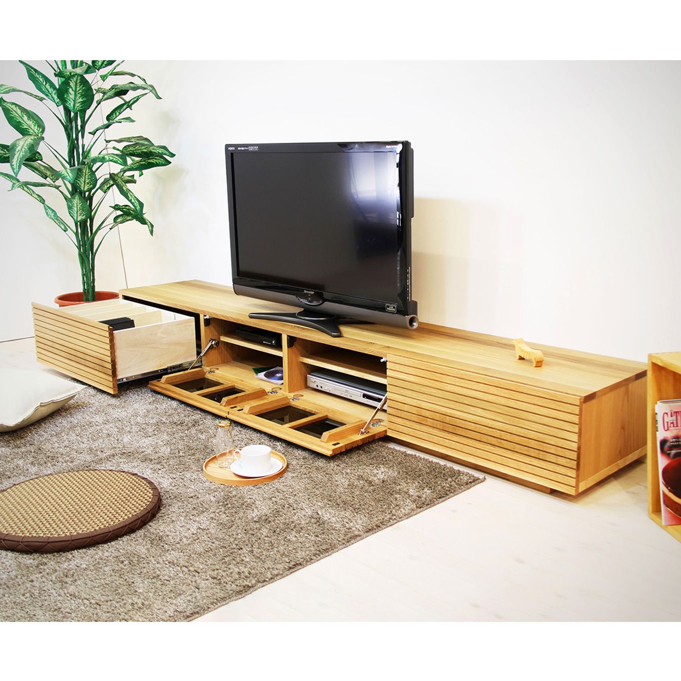 グリーン住宅ポイント無垢材 テレビボード 風雅 ローボード 幅2300(設置付き)イメージ