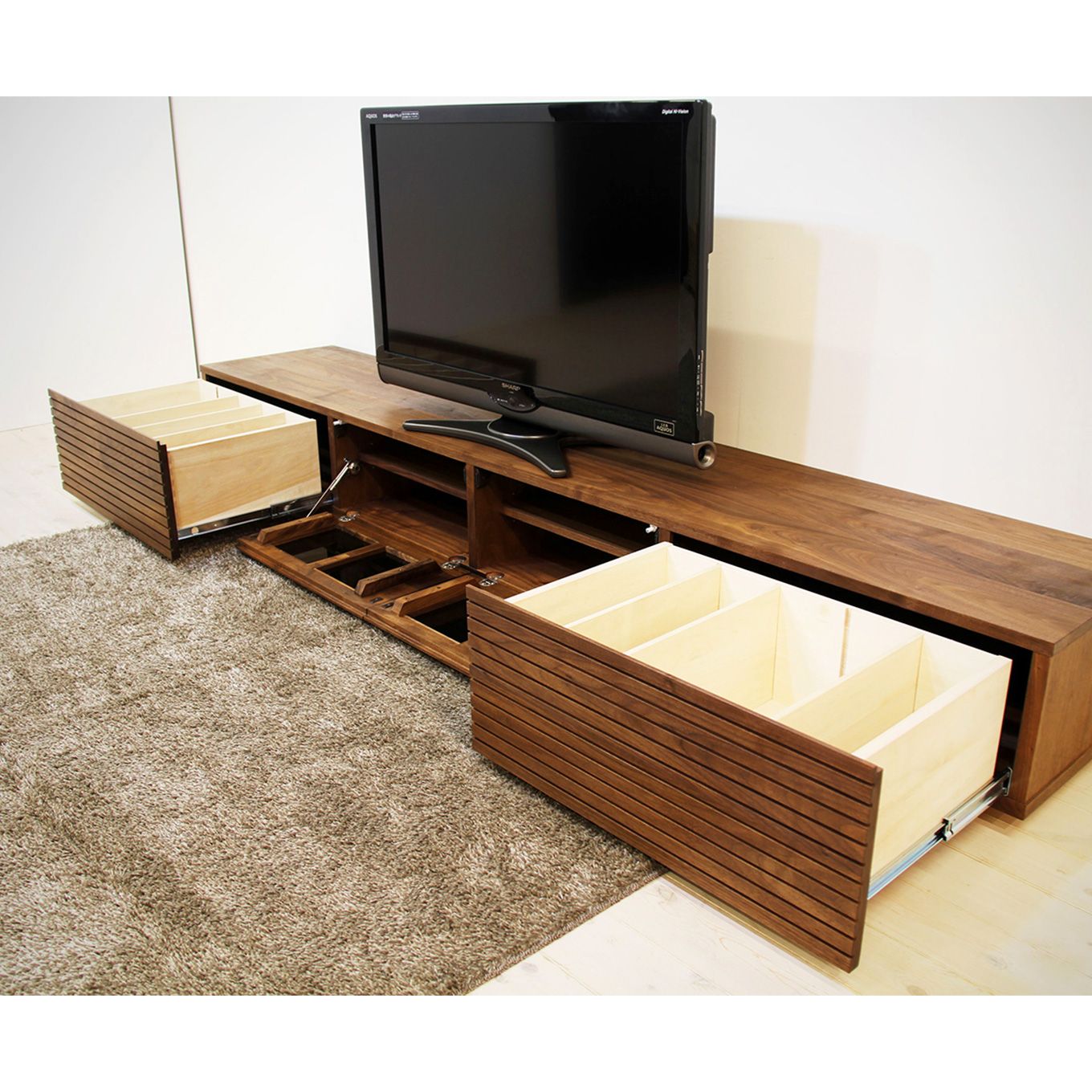 グリーン住宅ポイント無垢材 テレビボード 風雅 ローボード 幅2400(設置付き)イメージ