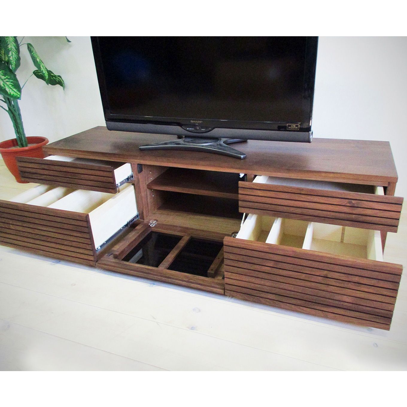 グリーン住宅ポイント無垢材 テレビボード ハイタイプ 風雅 type2 ローボード 幅1500(設置付き)イメージ