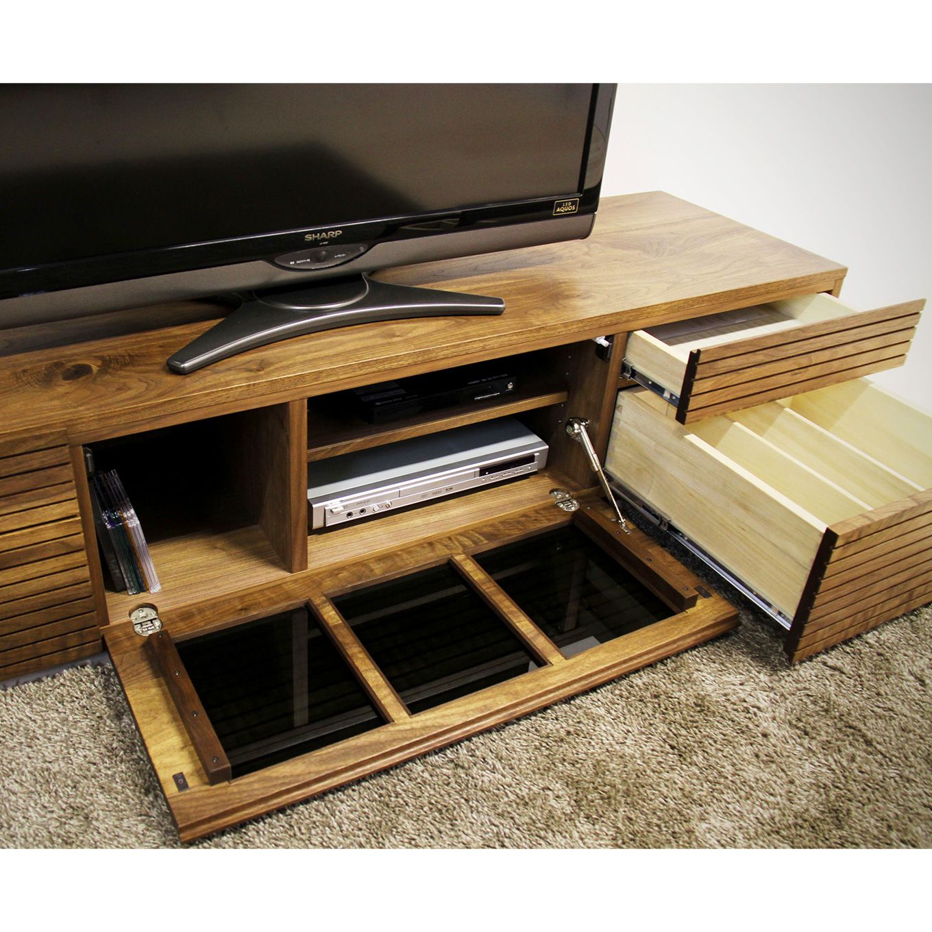 グリーン住宅ポイント無垢材 テレビボード ハイタイプ 風雅 type2 ローボード 幅1800(設置付き)イメージ