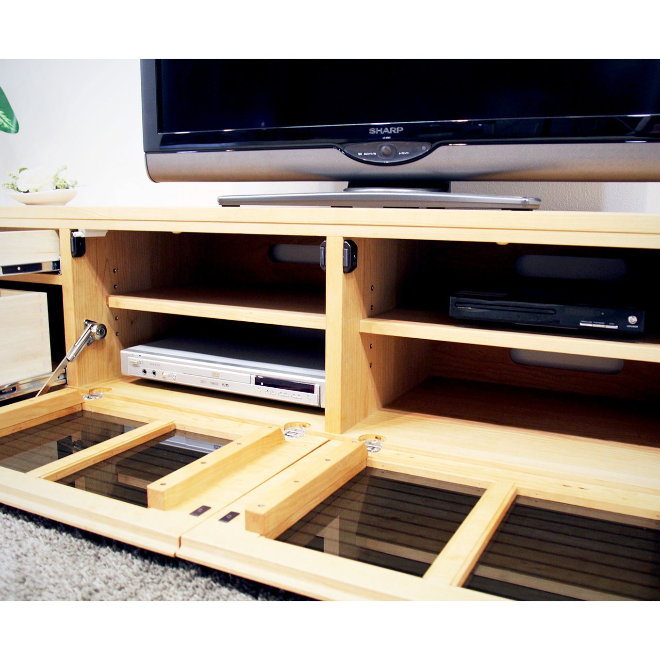 グリーン住宅ポイント無垢材 テレビボード ハイタイプ 風雅 type2 ローボード 幅2000(設置付き)イメージ