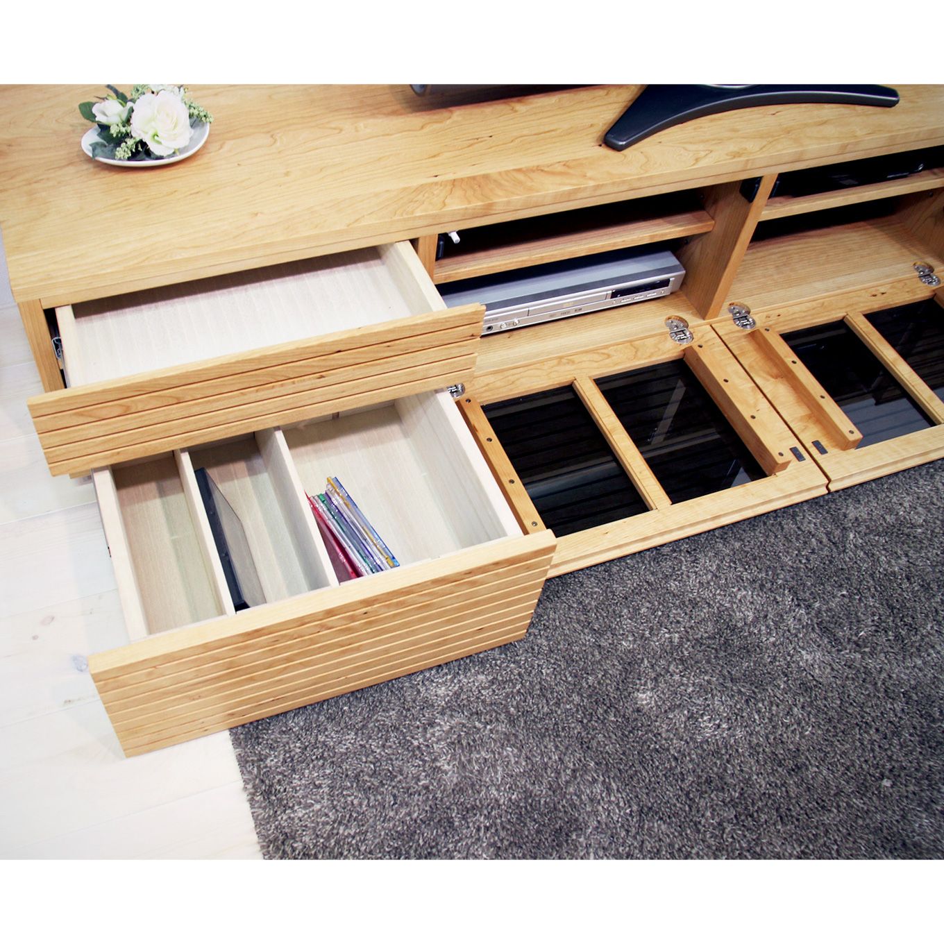 グリーン住宅ポイント無垢材 テレビボード ハイタイプ 風雅 type2 ローボード 幅2000(設置付き)イメージ