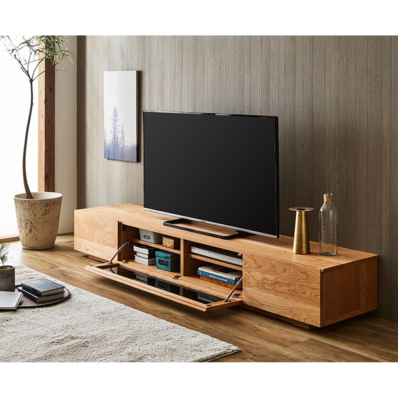 グリーン住宅ポイント無垢材 テレビボード 凛 ローボード 幅2000(設置付き)イメージ