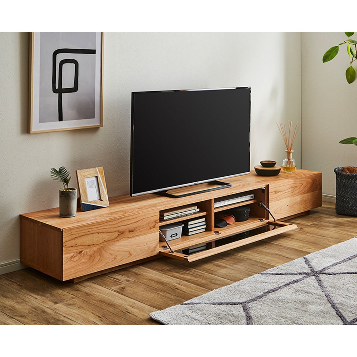 グリーン住宅ポイント無垢材 テレビボード 凛 ローボード 幅2400(設置付き)イメージ