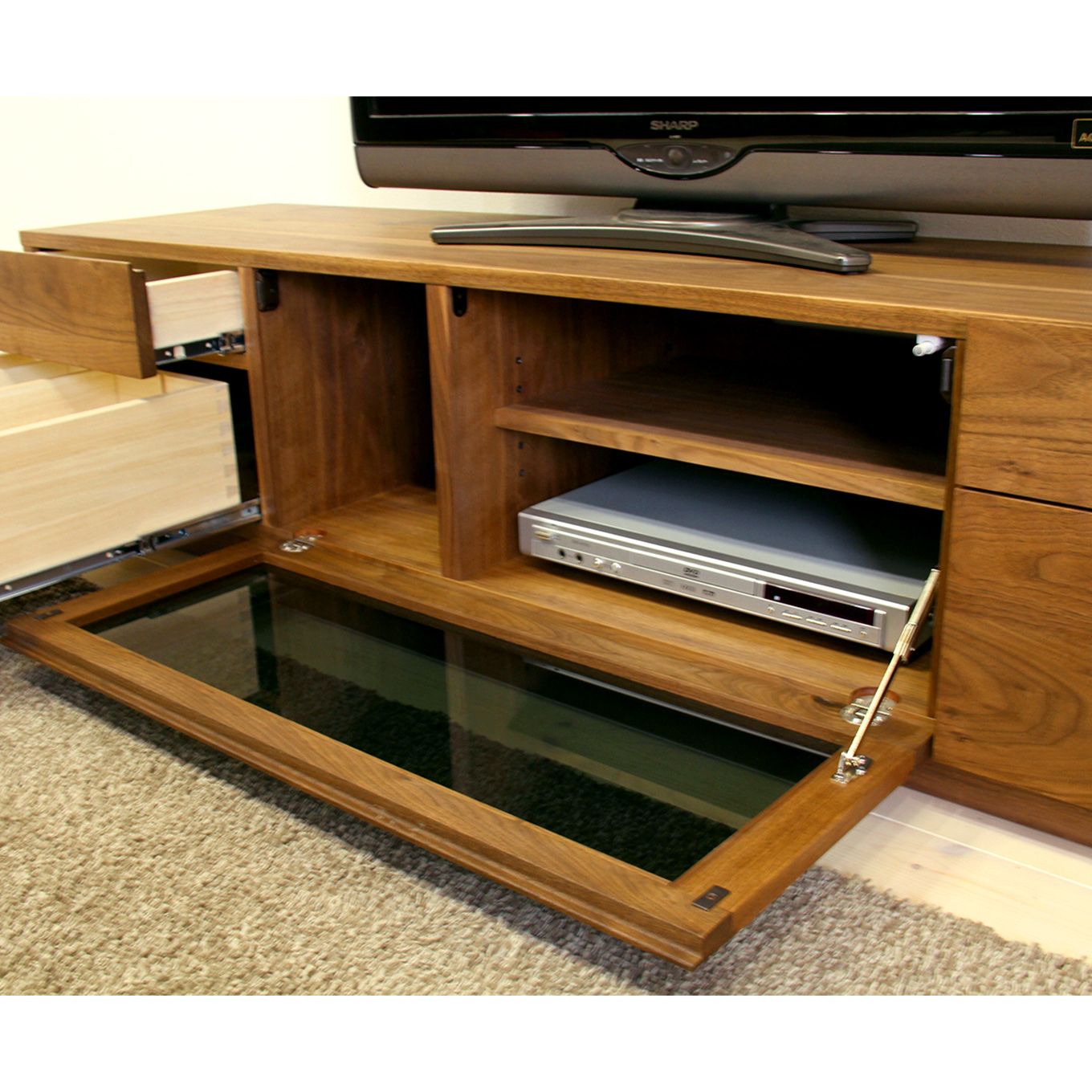 グリーン住宅ポイント無垢材 テレビボード ハイタイプ 凛 type2 ローボード 幅2400(設置付き)イメージ