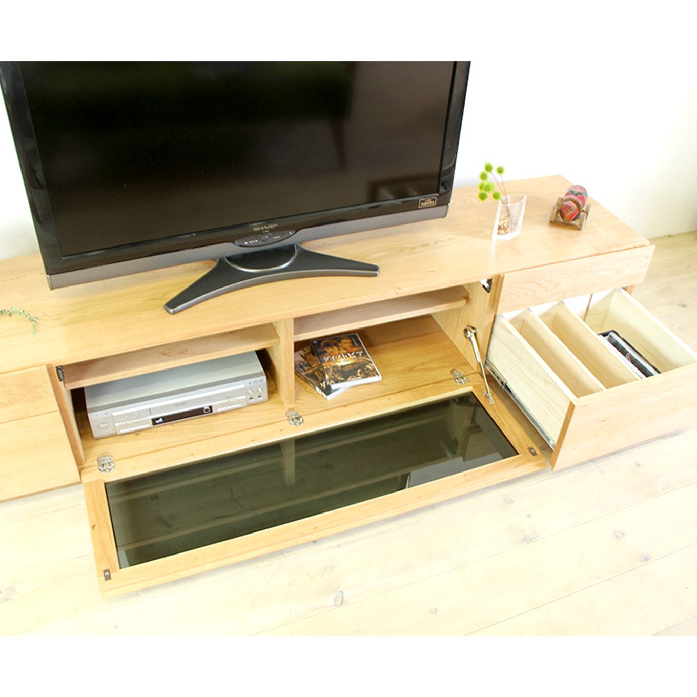 グリーン住宅ポイント無垢材 テレビボード ハイタイプ 凛 type2 ローボード 幅2400(設置付き)イメージ