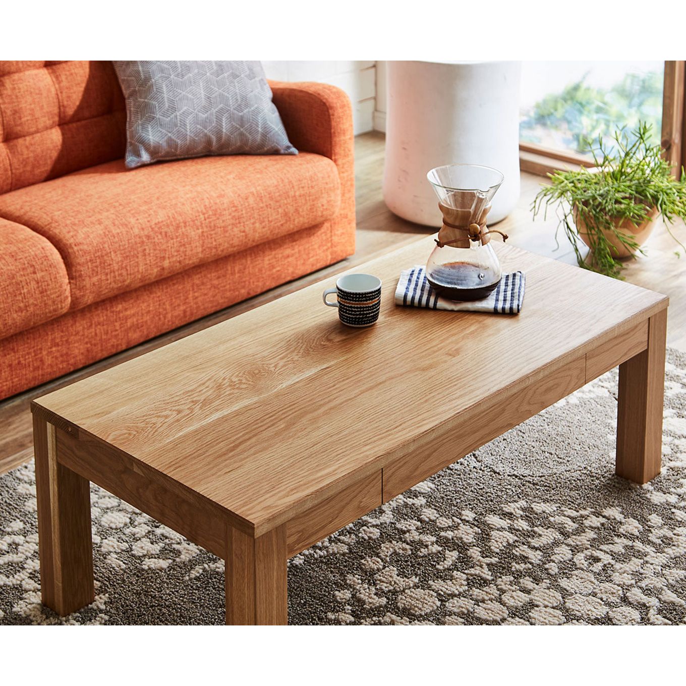 グリーン住宅ポイント無垢材 センターテーブル 凛 ローテーブル 引き出し付 幅1000(設置付き)イメージ