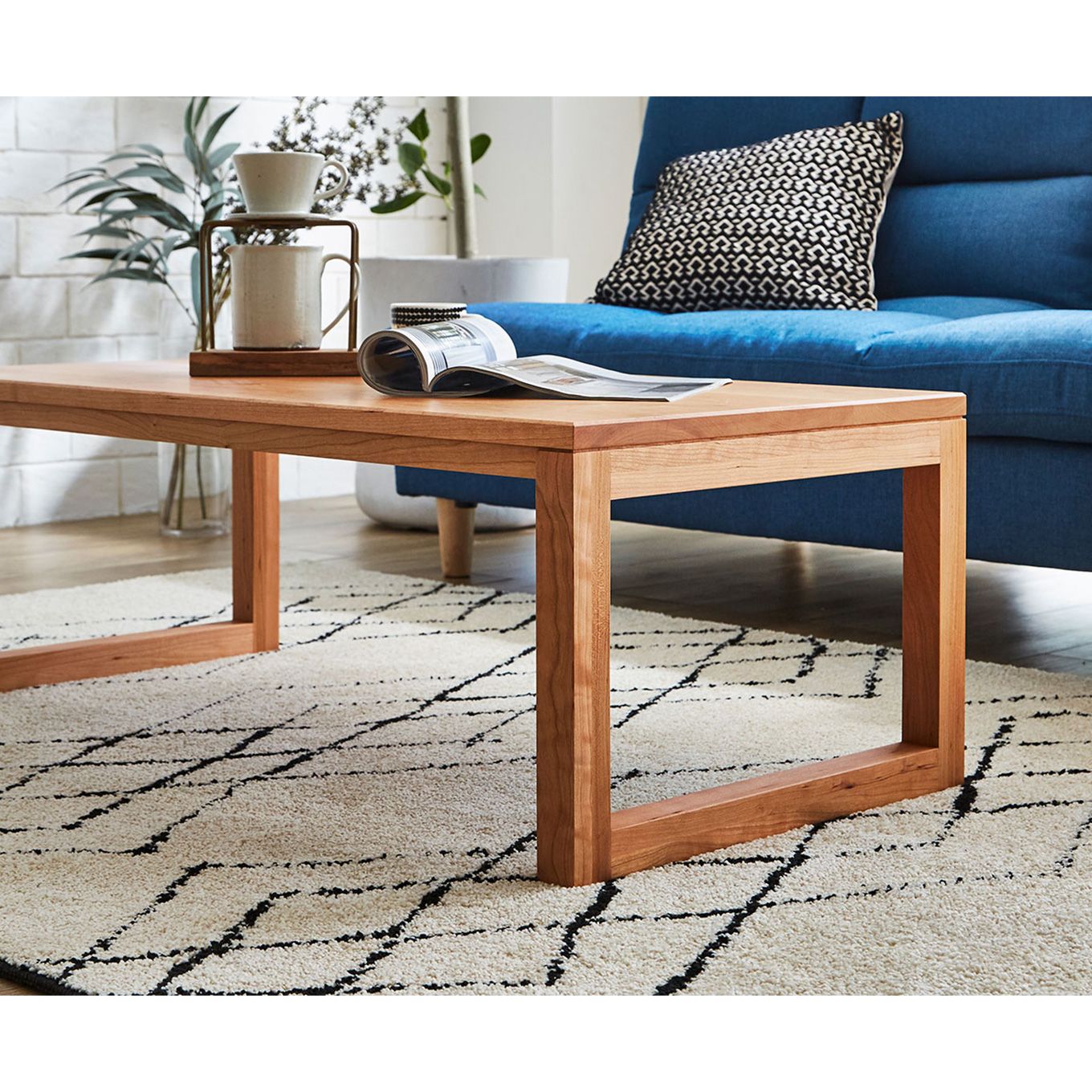 グリーン住宅ポイント無垢材 センターテーブル 凛 四角脚 ローテーブル 幅1000(設置付き)イメージ