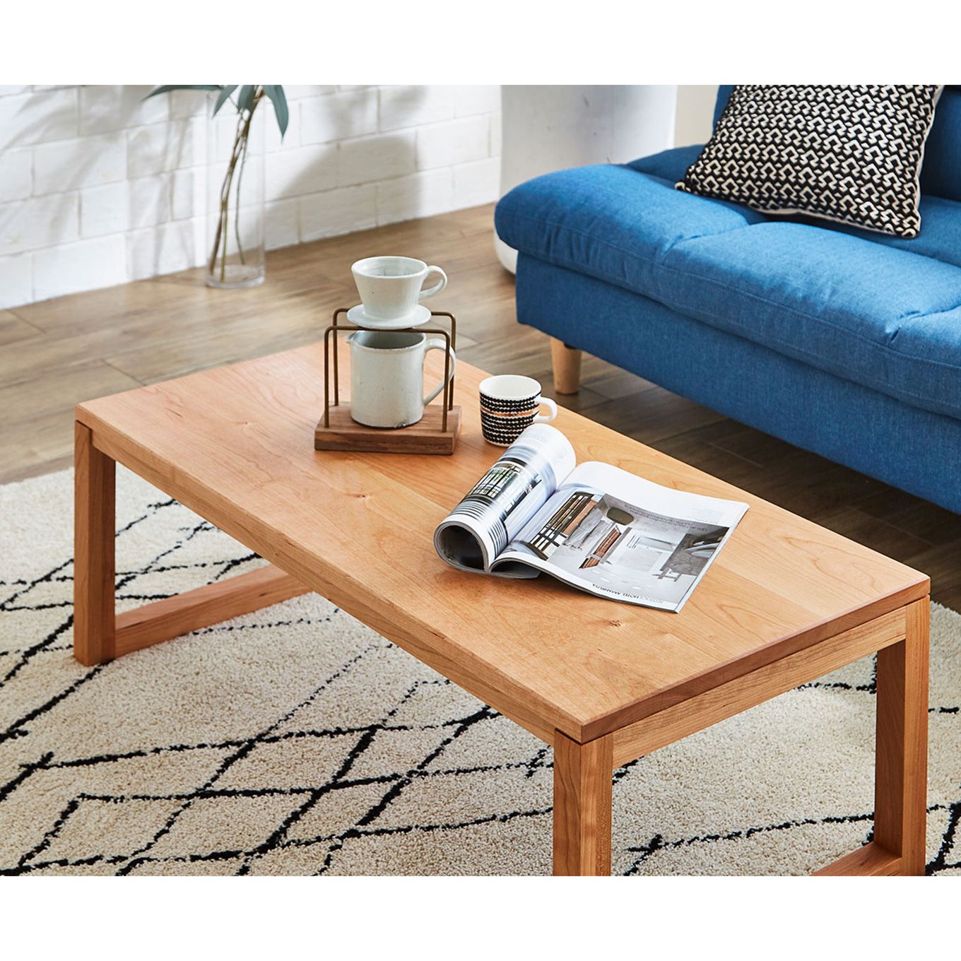 グリーン住宅ポイント無垢材 センターテーブル 凛 四角脚 ローテーブル 幅1000(設置付き)イメージ