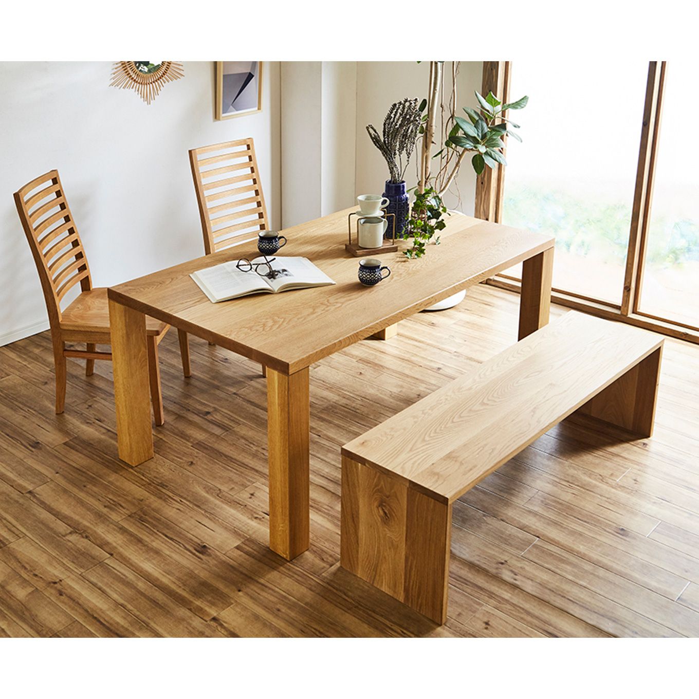 グリーン住宅ポイント無垢材 ベンチ 長イス 凛 type2(設置付き)イメージ