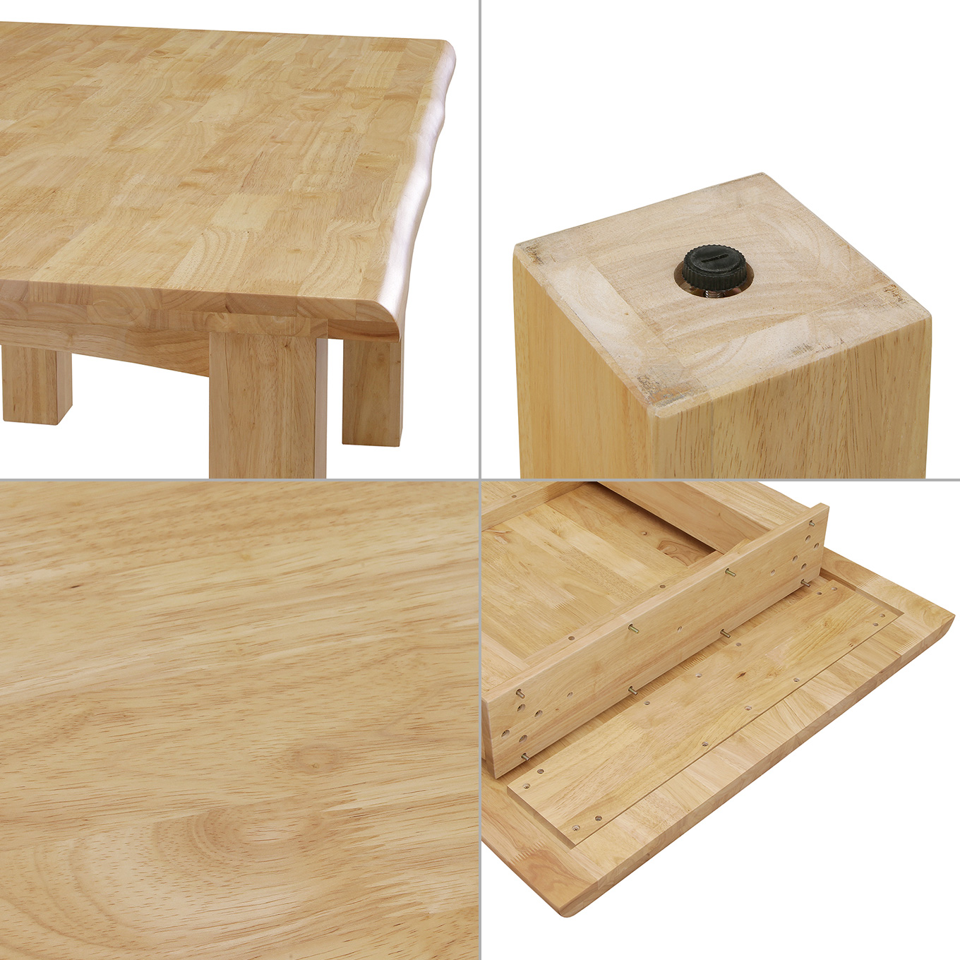 グリーン住宅ポイントラバーウッド無垢材 幅150cm ダイニング4点セット(設置/組立て付き)イメージ