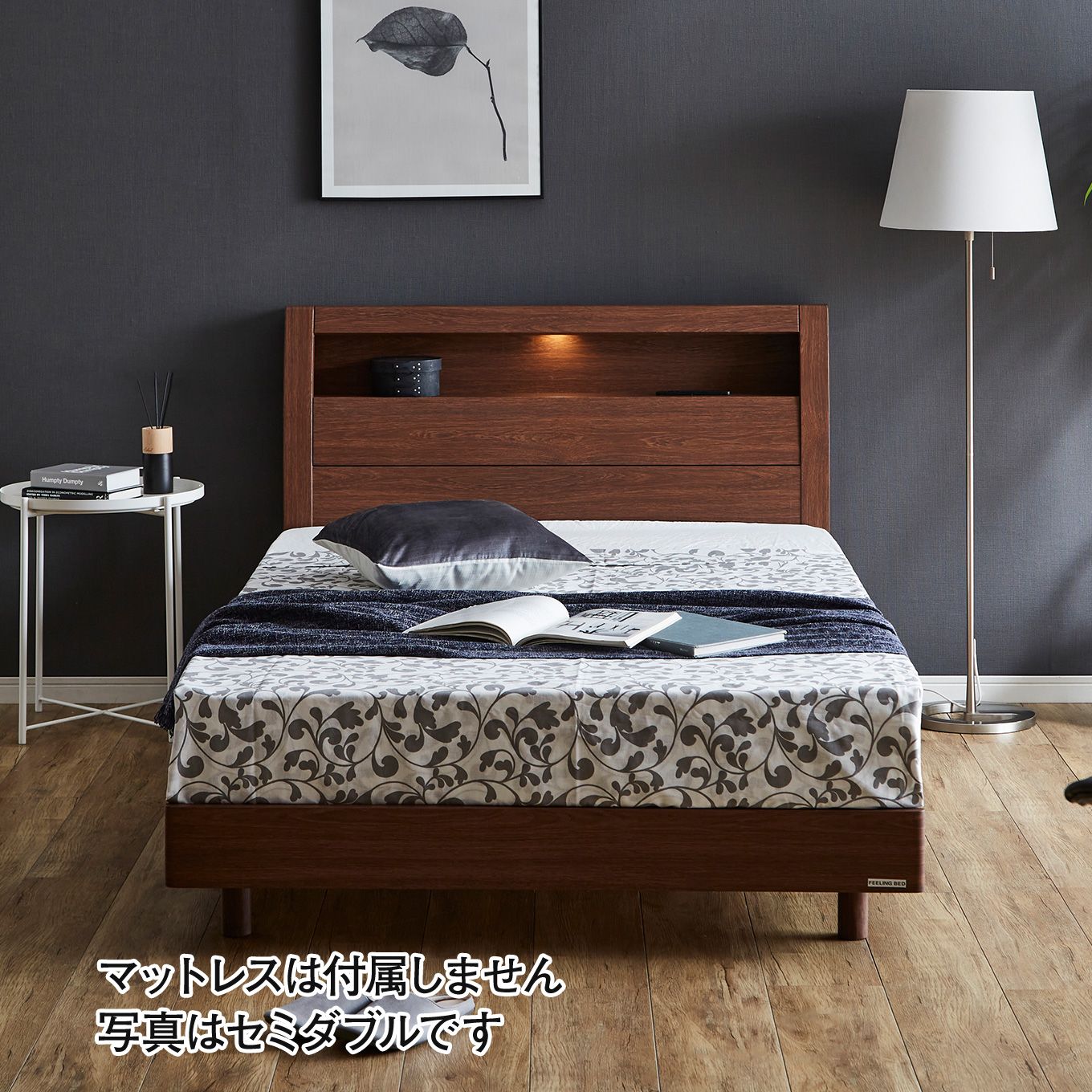 グリーン住宅ポイントダブル 棚付きベッドフレーム レッグタイプ(設置・組立て付き)イメージ