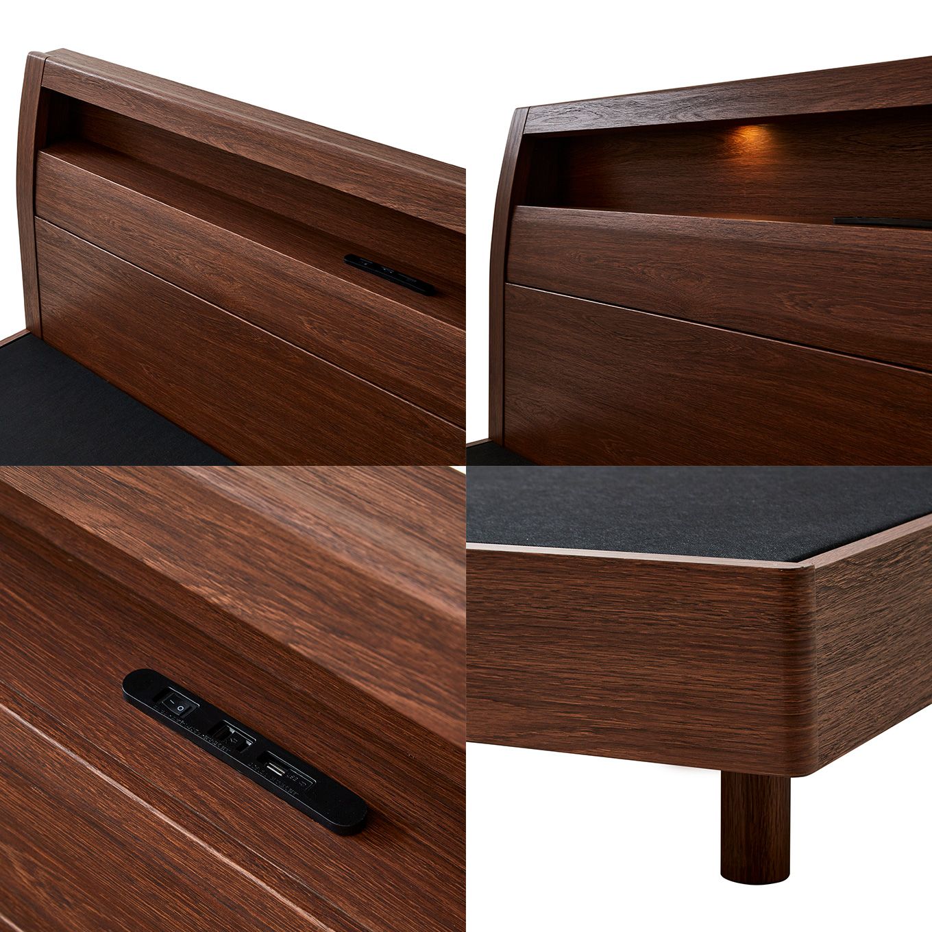 グリーン住宅ポイントセミダブル 棚付きベッド・マットレスセット レッグタイプ(設置・組立て付き)イメージ