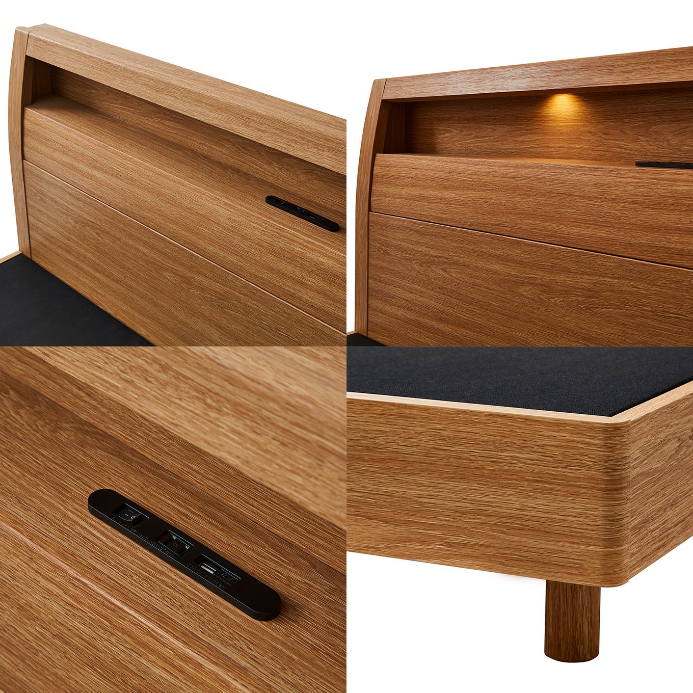 グリーン住宅ポイントセミダブル 棚付きベッド・マットレスセット レッグタイプ(設置・組立て付き)イメージ