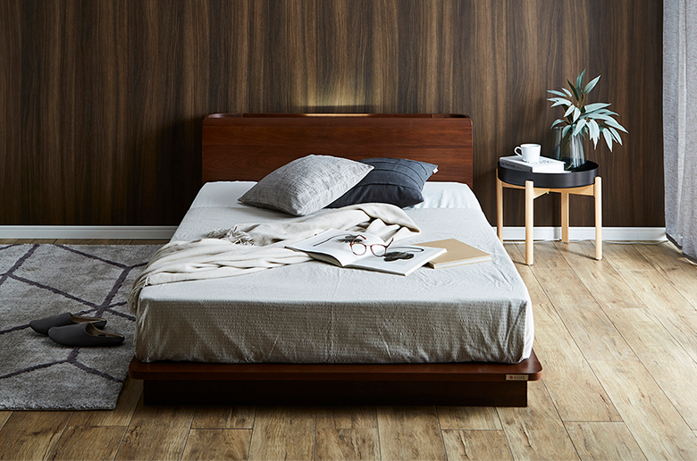 国産ポケットコイルマットレス付
ロータイプなので圧迫感を軽減
お部屋をすっきりとした印象に