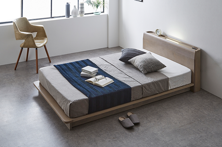 国産ポケットコイルマットレス付
ロータイプなので圧迫感を軽減
お部屋をすっきりとした印象に